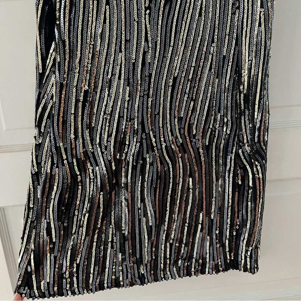 EUC Sequin Party Dress - Black Gold - Picture 6 of 10